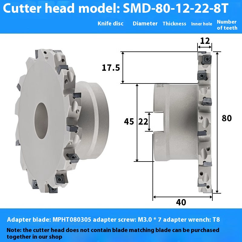 2079-CNC sleeve SMD side and face milling cutterhead CNC indexable chip SMC cutterhead T-slot grooving MPHT06 Shandong Denso Pricision Tools Co.,Ltd.